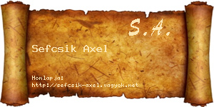 Sefcsik Axel névjegykártya